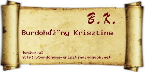 Burdohány Krisztina névjegykártya